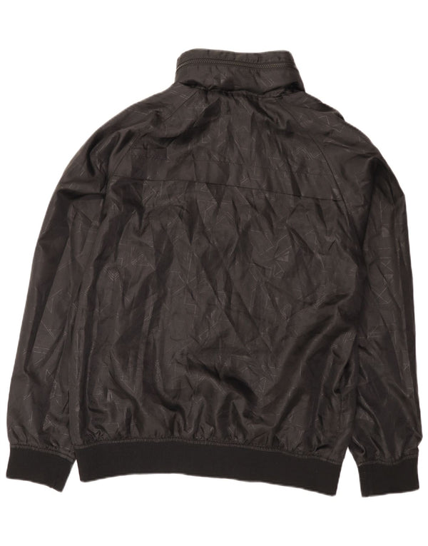 Vintage muška bomber jakna s kapuljačom UK 42 XL crna geometrijska