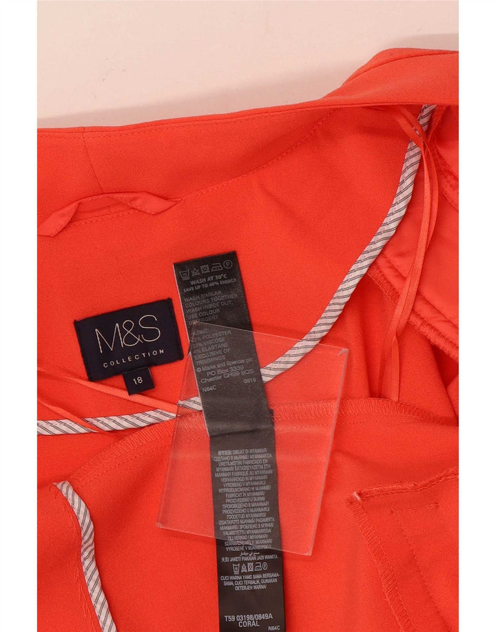 Marks & Spencer ženska jakna s otvorenim sakoom UK 18 XL narančasti poliester