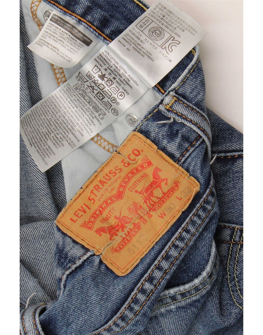 Levi's ženske 511 uske traperice s oštećenjem W30 L28, plavi pamuk
