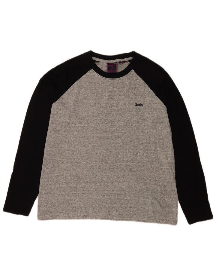 Superdry ženska majica dugih rukava UK 12, pamuk srednje sive boje