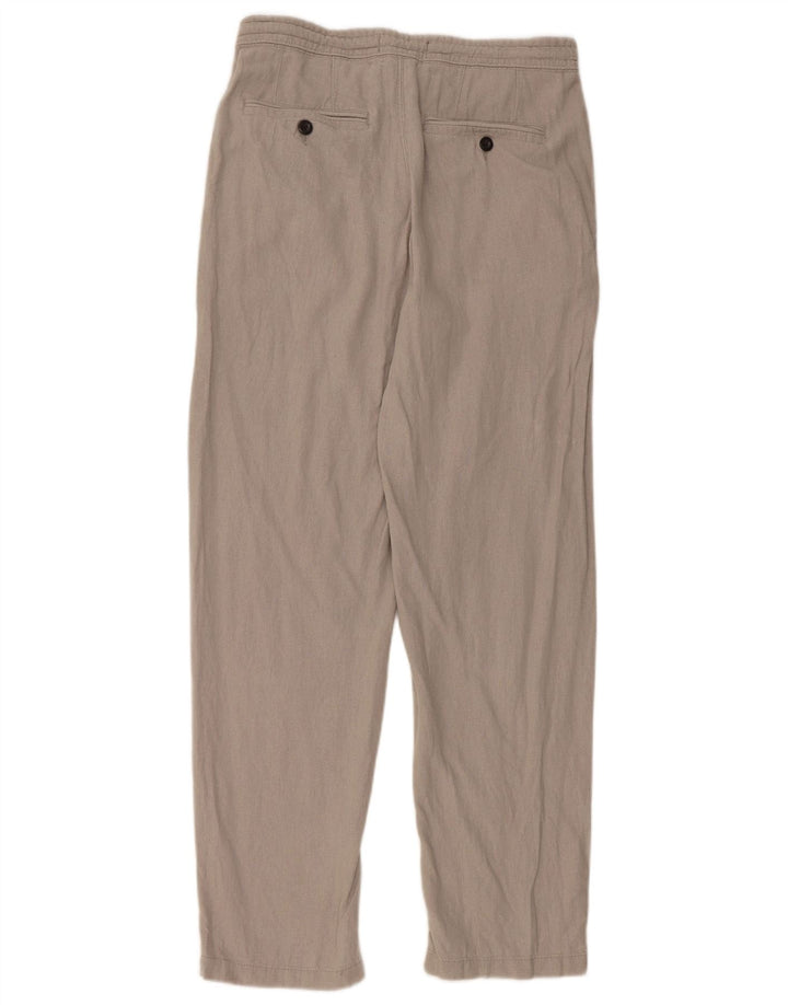Marks & Spencer ženske obične ravne chino hlače W30 L31 sivi lan