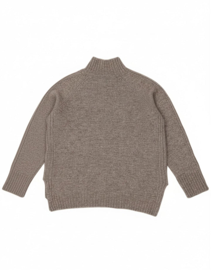 MASSIMO DUTTI Womens Turtle Neck Jumper Sweater UK 14 Large Grey Polyamide