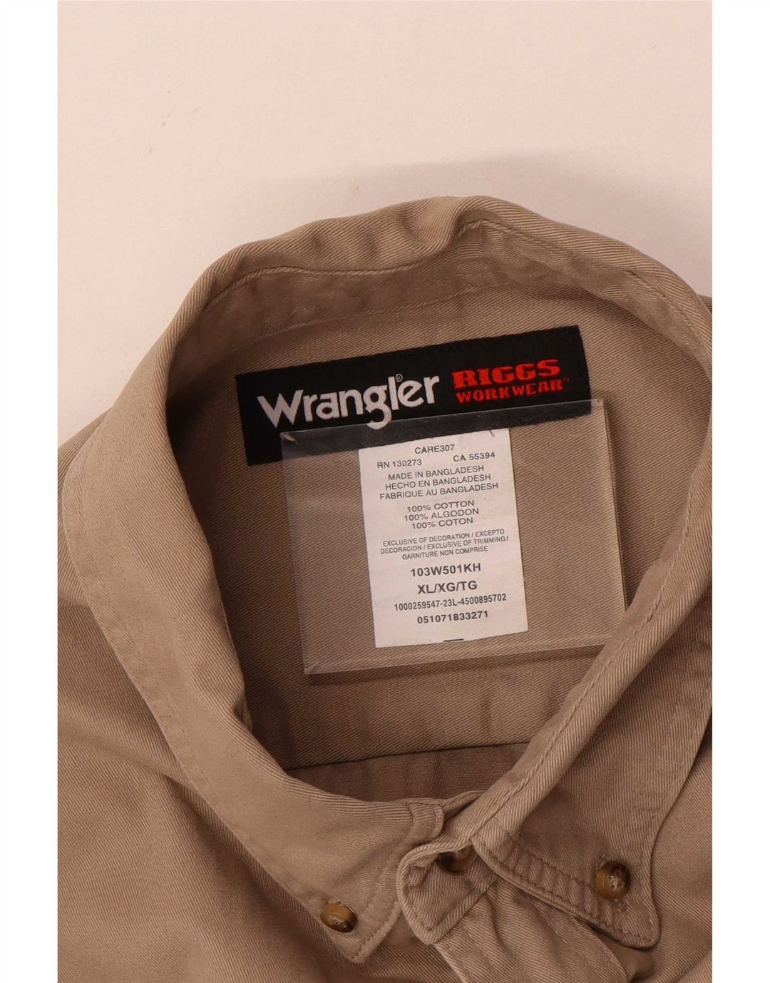 Wrangler muška košulja XL smeđi pamuk