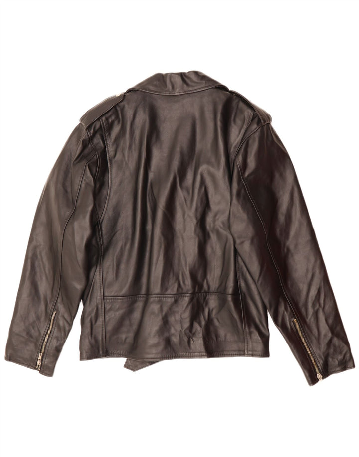 MANHATTAN muška kožna biciklistička jakna UK 38 srednje crna koža