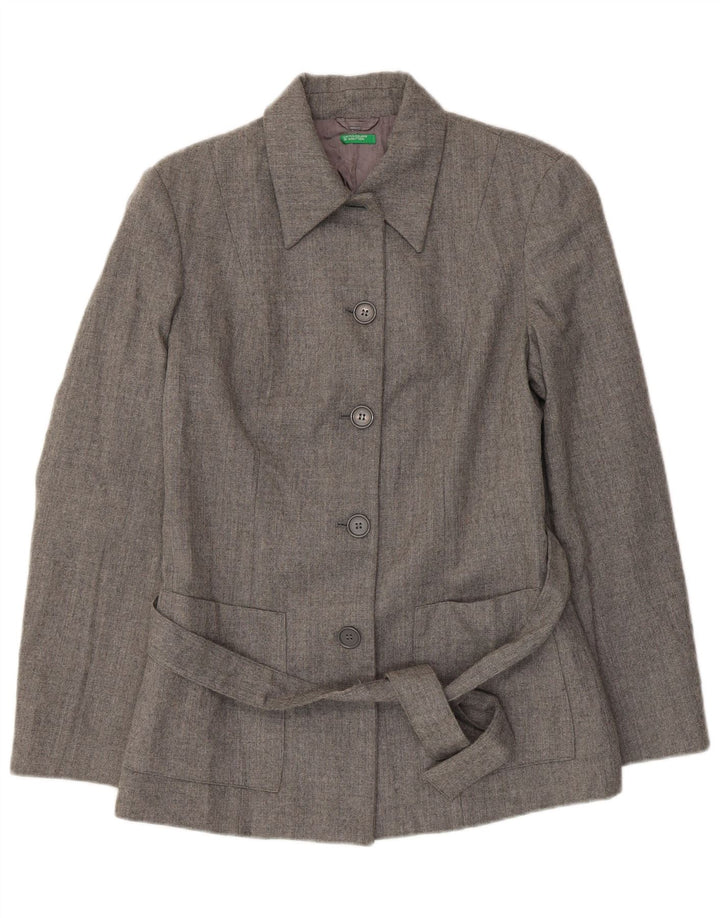 Benetton ženski sako sa 5 gumba IT 44 Srednje siva djevičanska vuna