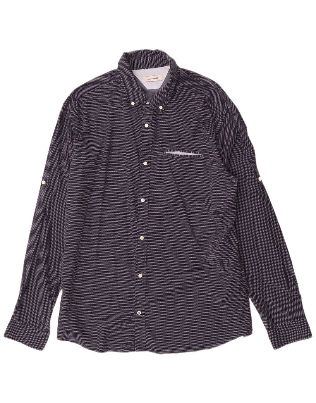Jack & Jones muška košulja 2XL tamnoplavi geometrijski pamuk