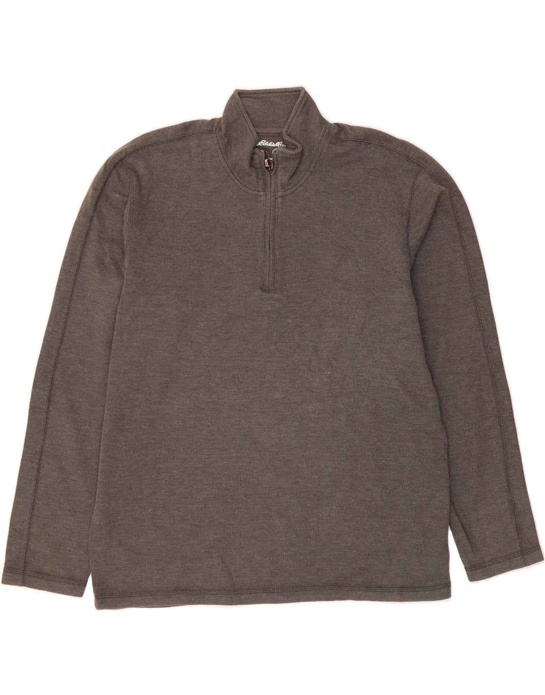 EDDIE BAUER Mens Zip Neck Sweatshirt Jumper Large Grey Cotton Vintage Eddie Bauer and Second-Hand Eddie Bauer from Messina Hembry 
