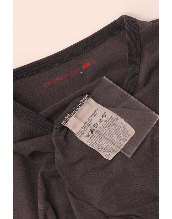 Levi's muška majica dugih rukava s grafikama, mala, siva pamučna