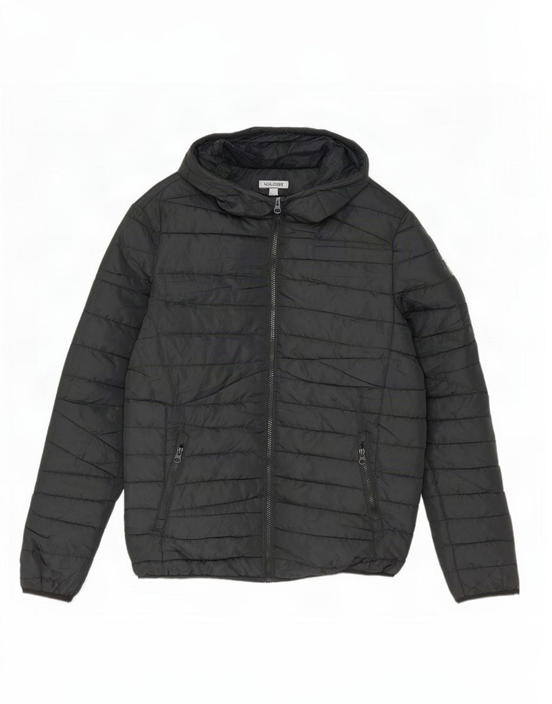 Jack & Jones muška podstavljena jakna s kapuljačom UK 36 mali crni poliester