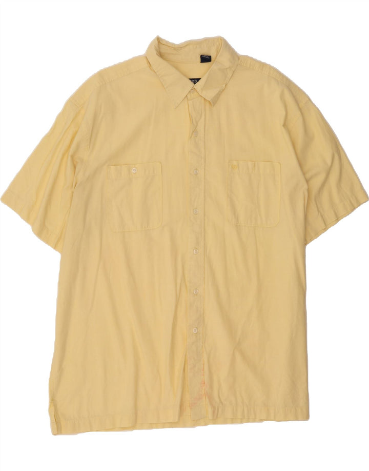 IZOD Mens Short Sleeve Shirt 2XL Yellow Cotton Vintage Izod and Second-Hand Izod from Messina Hembry 