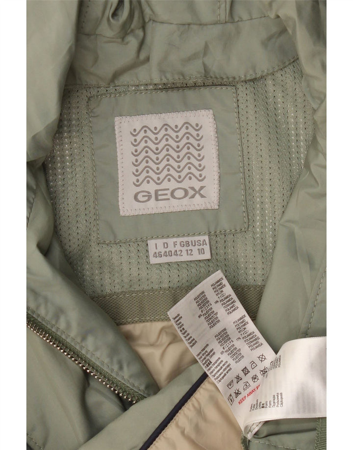 Ženska bomber jakna s kapuljačom Geox UK 12, srednji kaki poliester