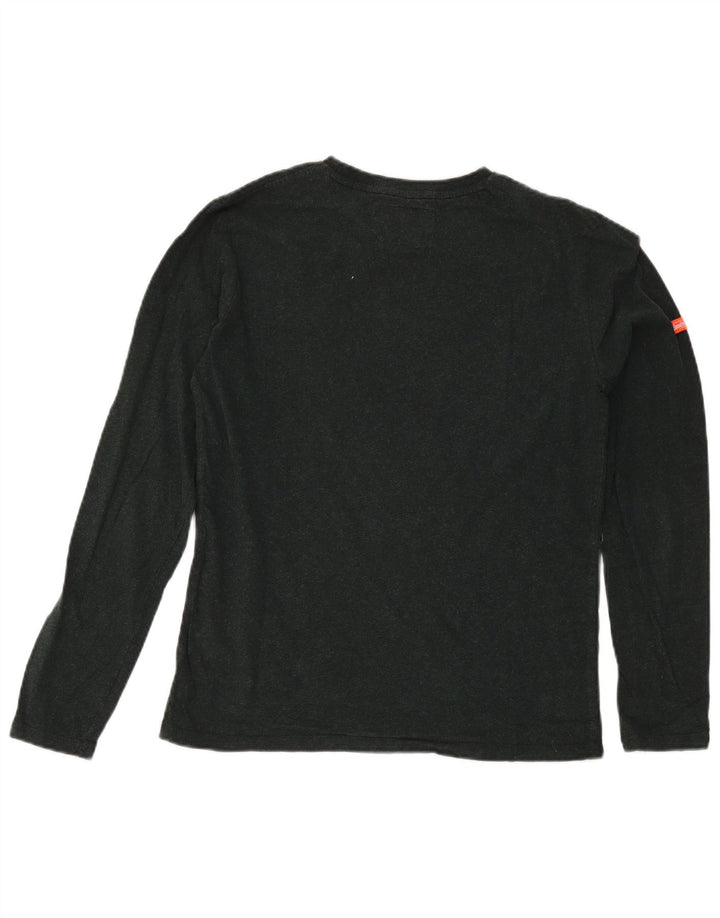 Superdry muška majica dugih rukava srednje zelene pamučne boje
