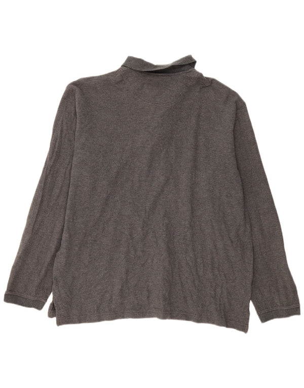 EDDIE BAUER Velika muška polo majica dugih rukava, sivi pamuk