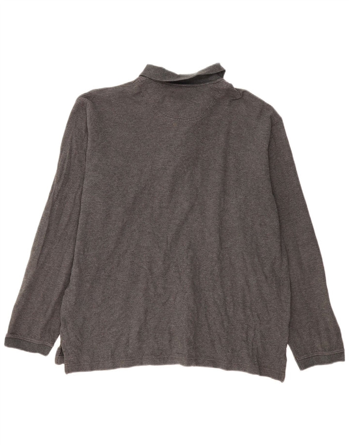 EDDIE BAUER Velika muška polo majica dugih rukava, sivi pamuk