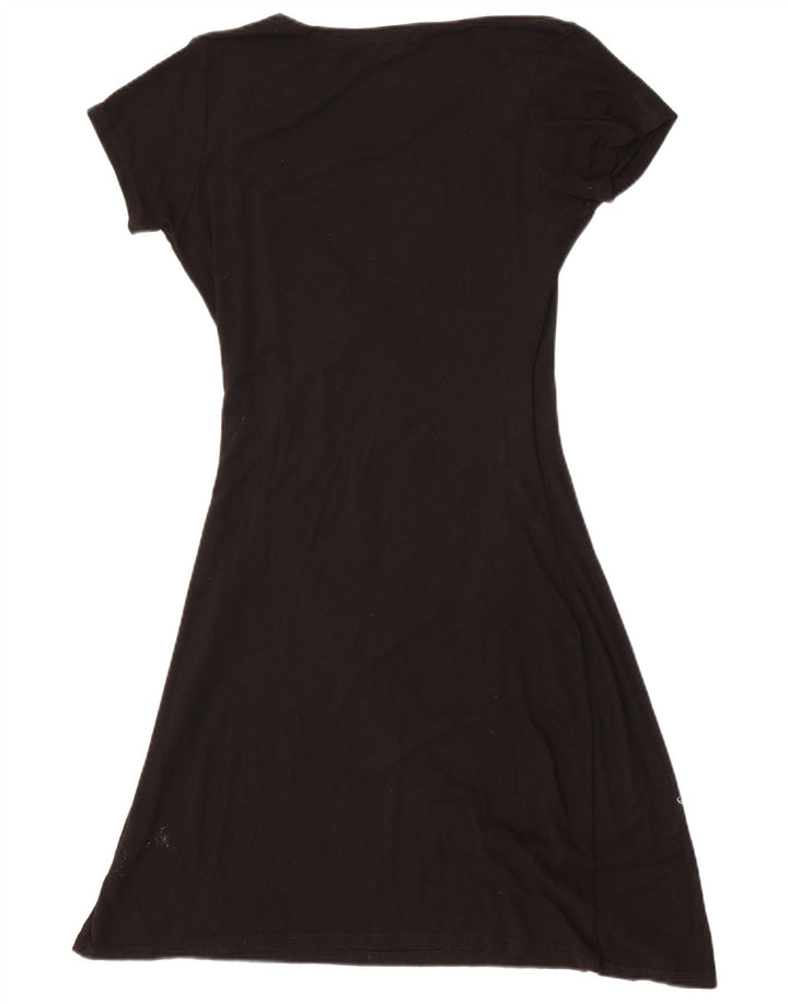 DESIGUAL ženska haljina A-kroja UK 14 Veliki crni paisley