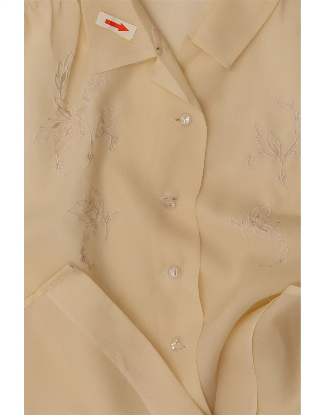 VINTAGE Ženska košulja kratkih rukava UK 14 Srednje žuta cvjetna