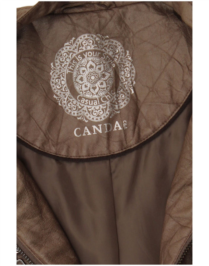 Canda ženska crop kožna jakna UK 16 Large Brown