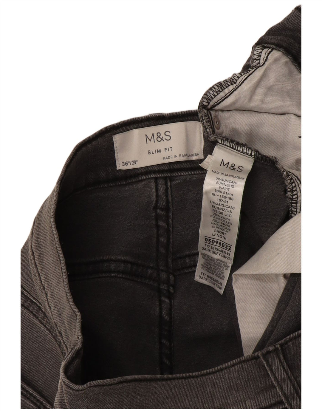 Marks & Spencer muške uske traperice W36 L29 sivi pamuk
