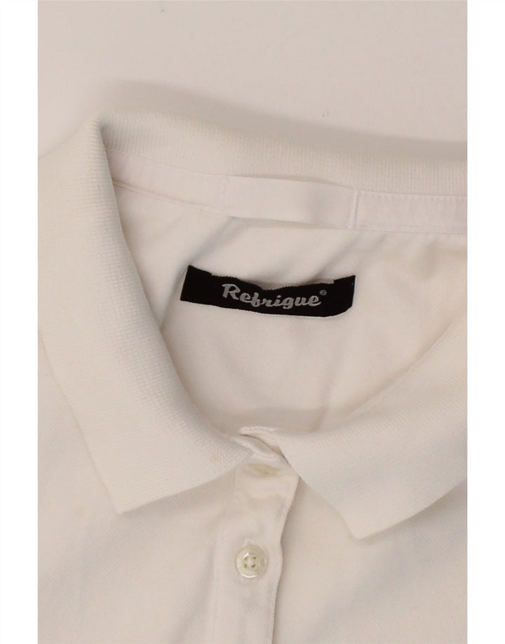 REFRIGUE Womens Polo Shirt UK 12 Medium White Cotton Vintage Refrigue and Second-Hand Refrigue from Messina Hembry 
