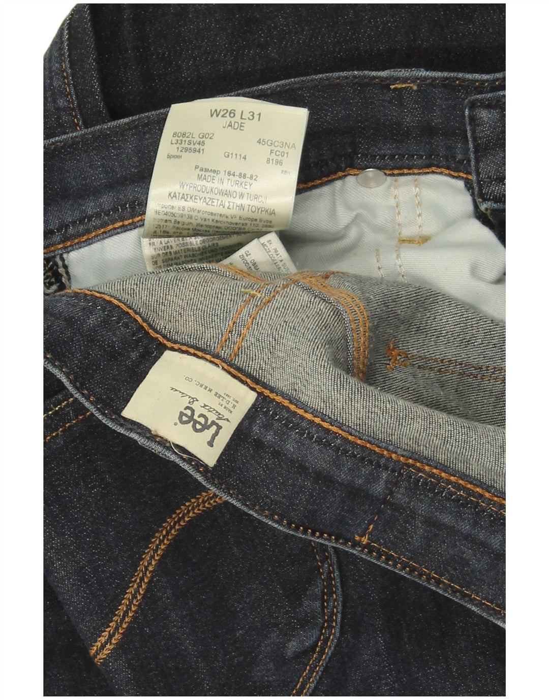 LEE Ženske uske traperice od žada W26 L31 tamnoplavi pamuk