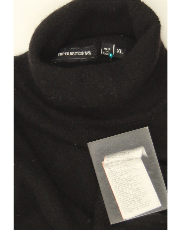 Superdry muški pulover s rol izrezom XL crne vune