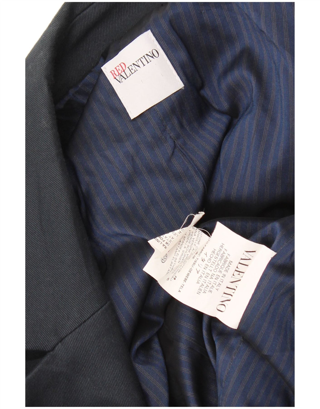 Crveni Valentino ženski sako s jednim gumbom UK 12 Srednje tamnoplavi pamuk