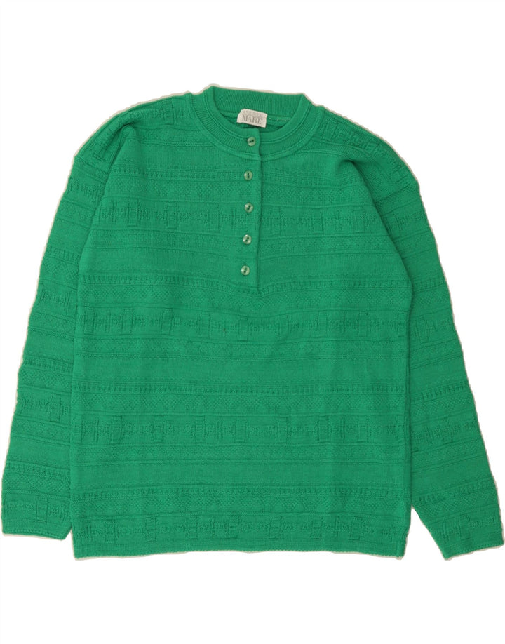 ANDREA MARE Womens Oversized Crew Neck Jumper Sweater UK 10 Small Green Vintage Andrea Mare and Second-Hand Andrea Mare from Messina Hembry 