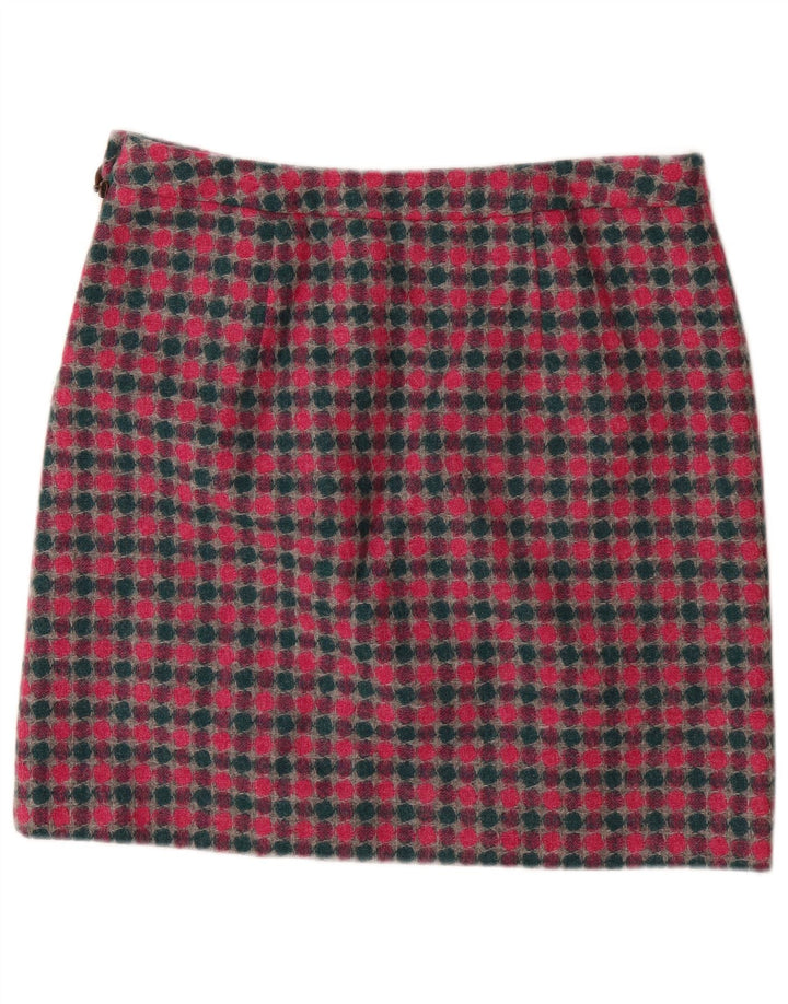 LAURA ASHLEY Ženska mini suknja UK 16 velika W36 raznobojna točkasta vuna