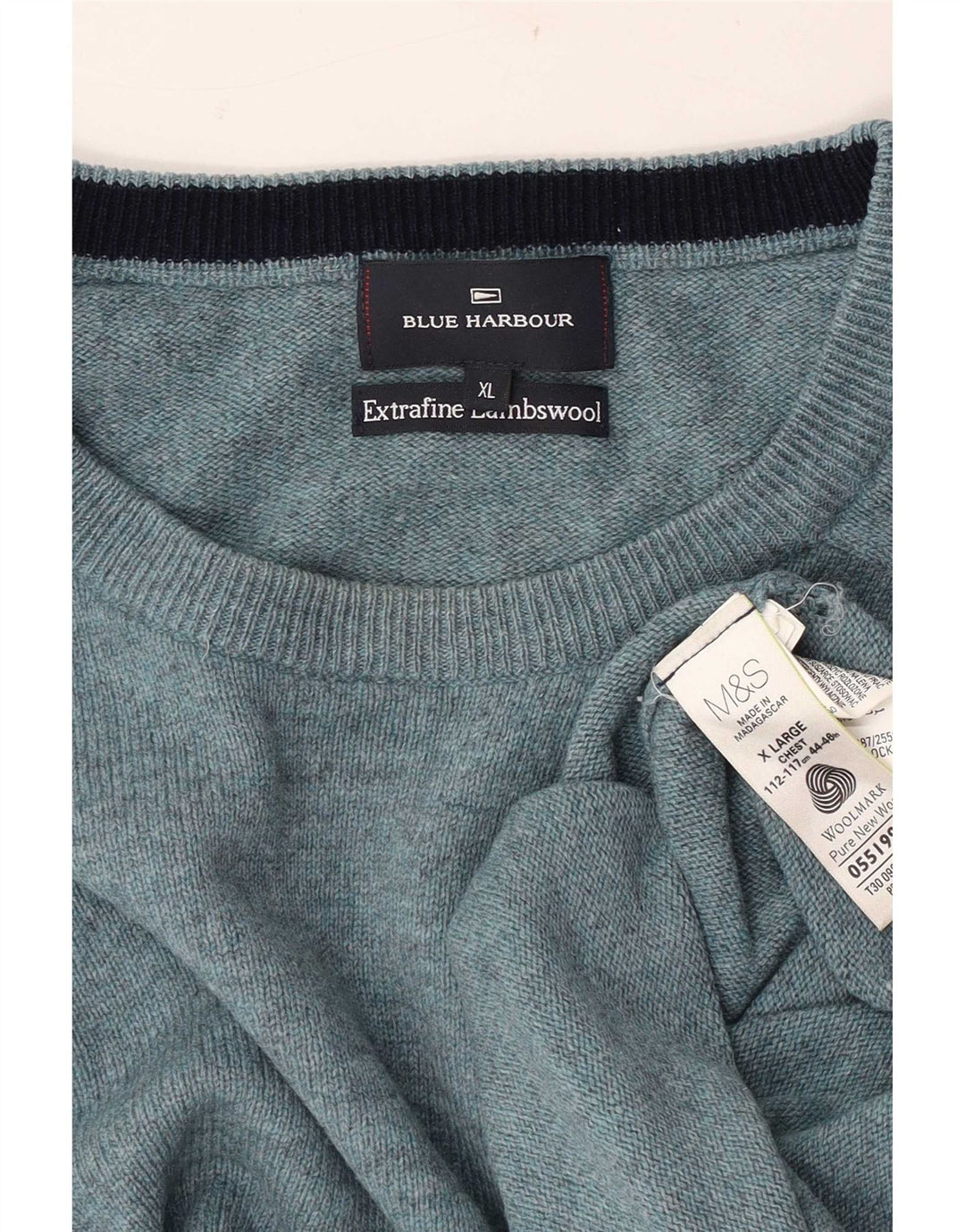 Marks & Spencer plavi muški džemper s okruglim izrezom XL plavi