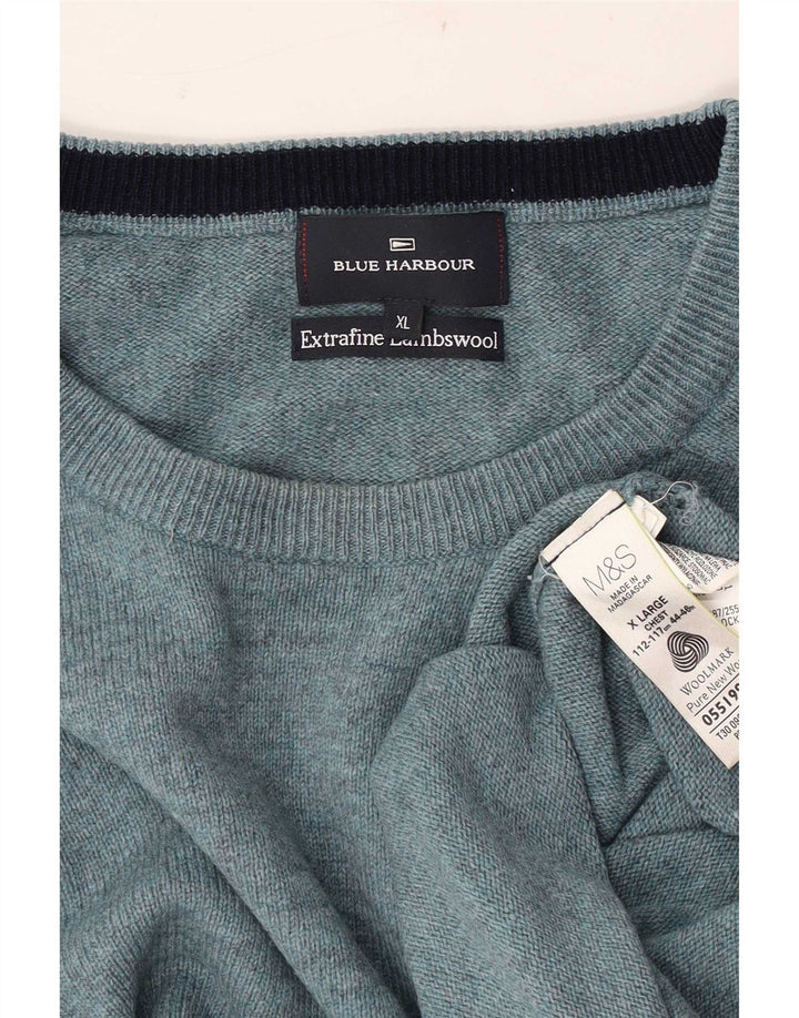Marks & Spencer plavi muški džemper s okruglim izrezom XL plavi