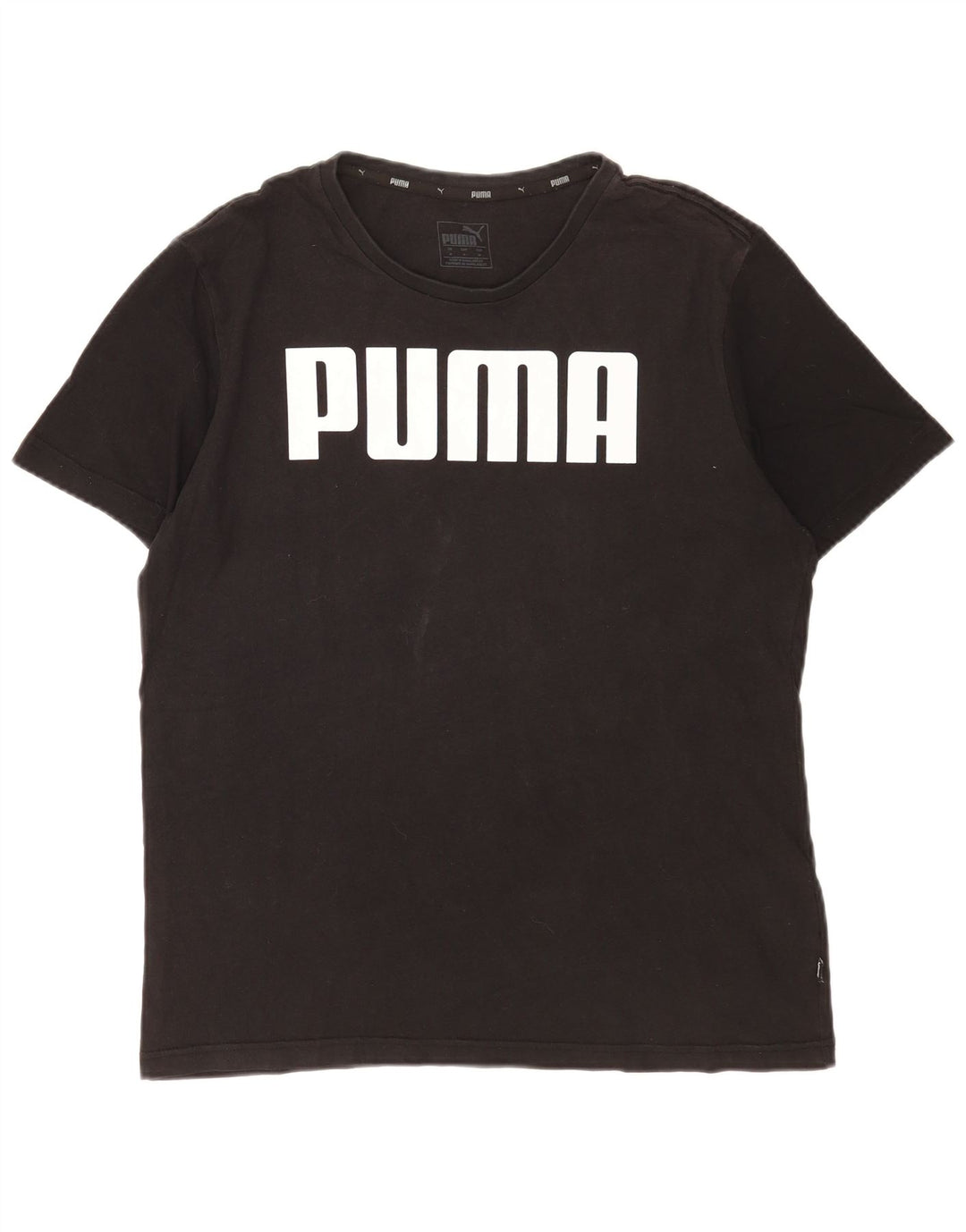 Puma muška grafička majica kratkih rukava Srednji crni pamuk