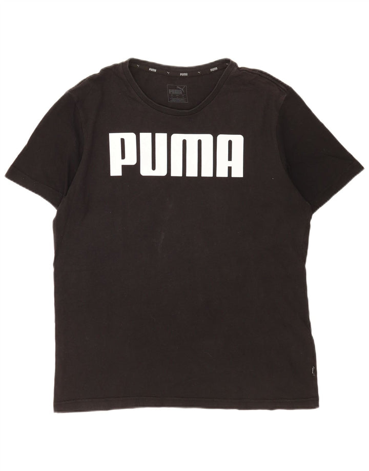Puma muška grafička majica kratkih rukava Srednji crni pamuk