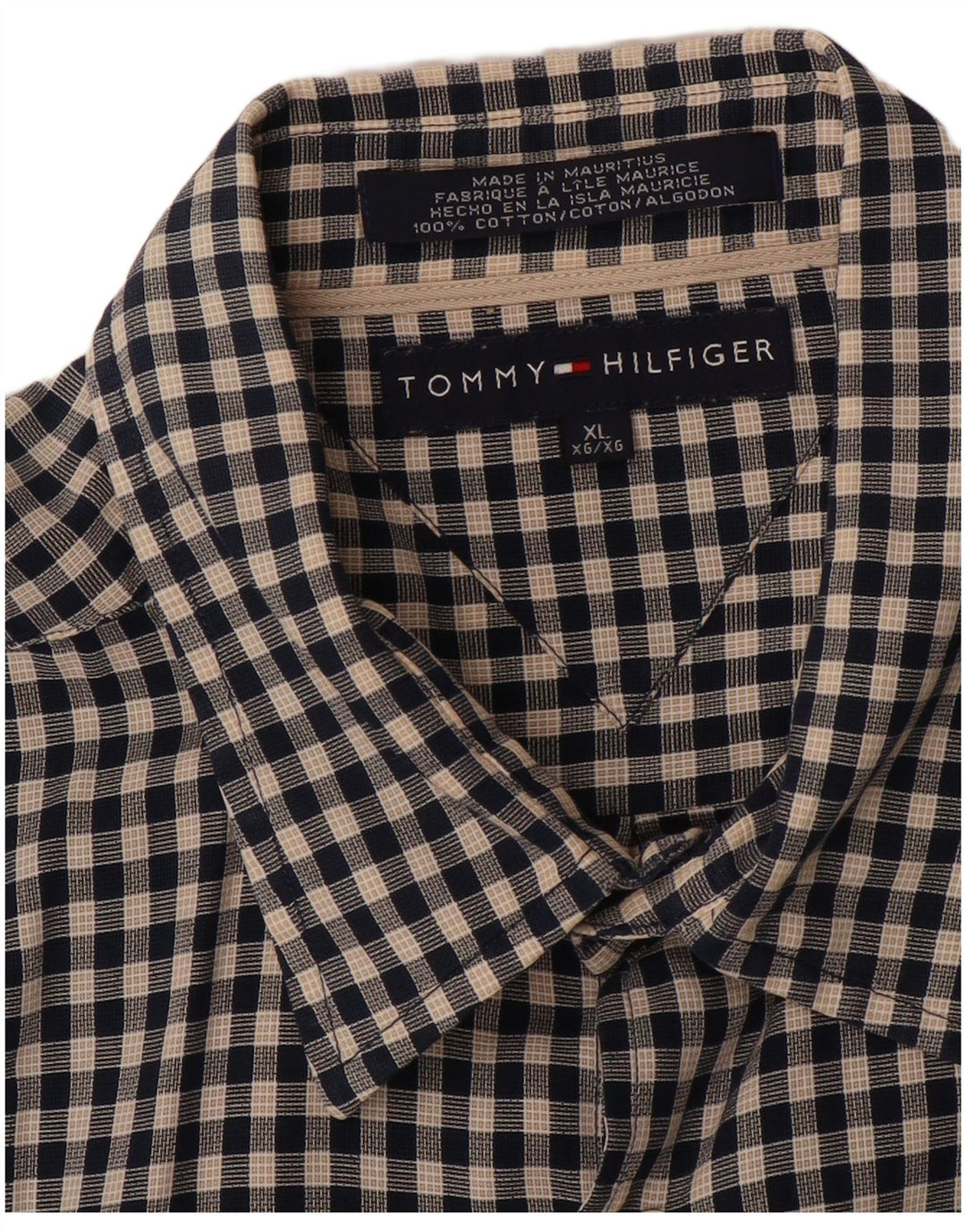 TOMMY HILFIGER Muška košulja XL crni pamuk na karo