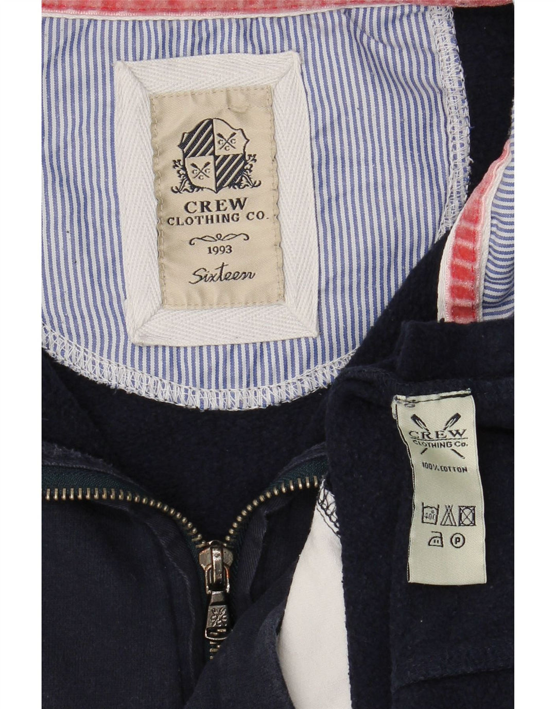 CREW CLOTHING Ženska majica s izrezom s patentnim zatvaračem UK 16 Large tamnoplava