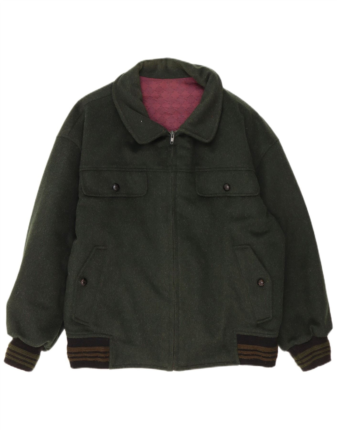 Vintage muška bomber jakna UK 40 velikih zelenih blokova u boji