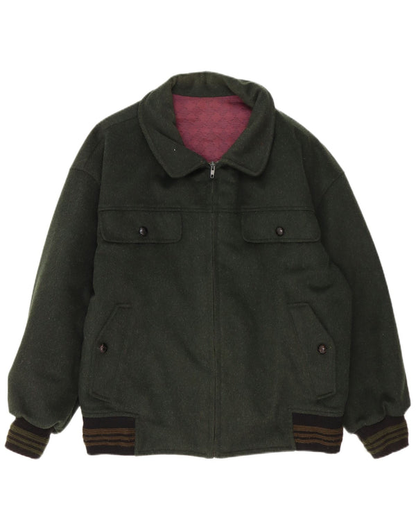 Vintage muška bomber jakna UK 40 velikih zelenih blokova u boji