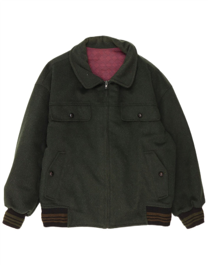 Vintage muška bomber jakna UK 40 velikih zelenih blokova u boji