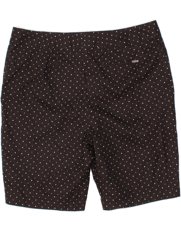 IZOD Womens Golf Chino Shorts W38 XL Black Polka Dot Polyester Vintage Izod and Second-Hand Izod from Messina Hembry 