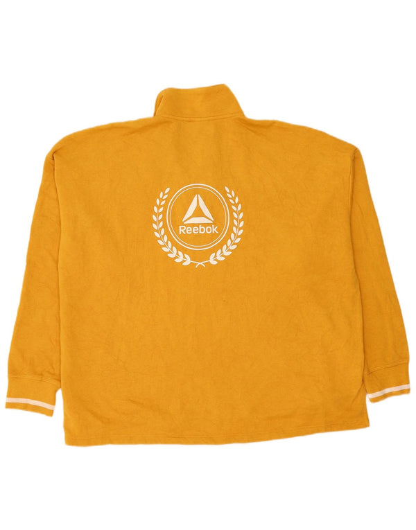 Reebok ženska polo majica dugih rukava s velikim grafičkim motivima UK 22 3XL žuta