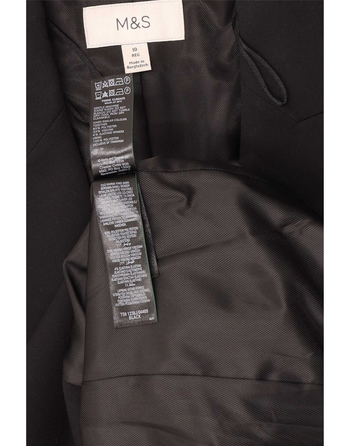 Marks & Spencer ženski sako s jednim gumbom UK 10 mali crni poliester