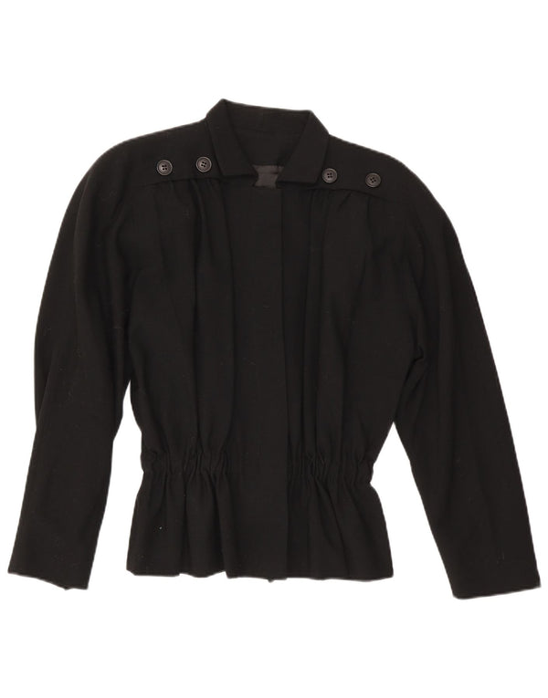 Erreuno Womens Blazer Jacket EU 40 Medium Black Wool