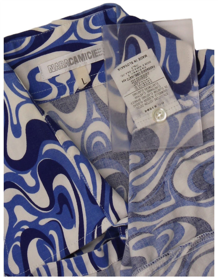 Naracamicee muška majica kratkih rukava Veliki plavi geometrijski pamuk