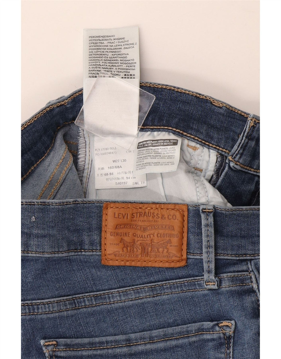 LEVI'S ženske 710 super uske traperice W27 L30 plavi pamuk