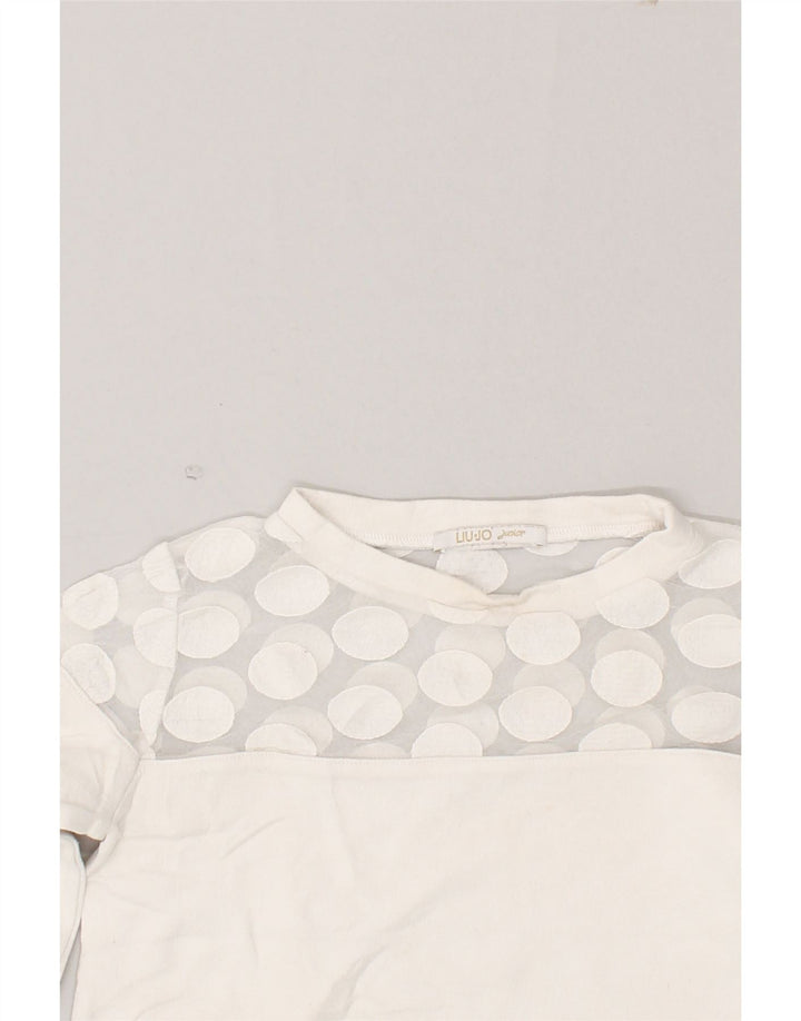 LIU JO JUNIOR Girls Sweatshirt Jumper 4-5 Years White Vintage Liu Jo junior and Second-Hand Liu Jo junior from Messina Hembry 