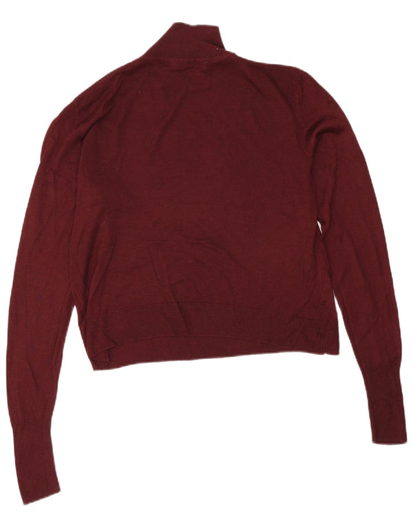 Zara ženski kratki pulover s kornjačičastim ovratnikom UK 10 Small Burgundy