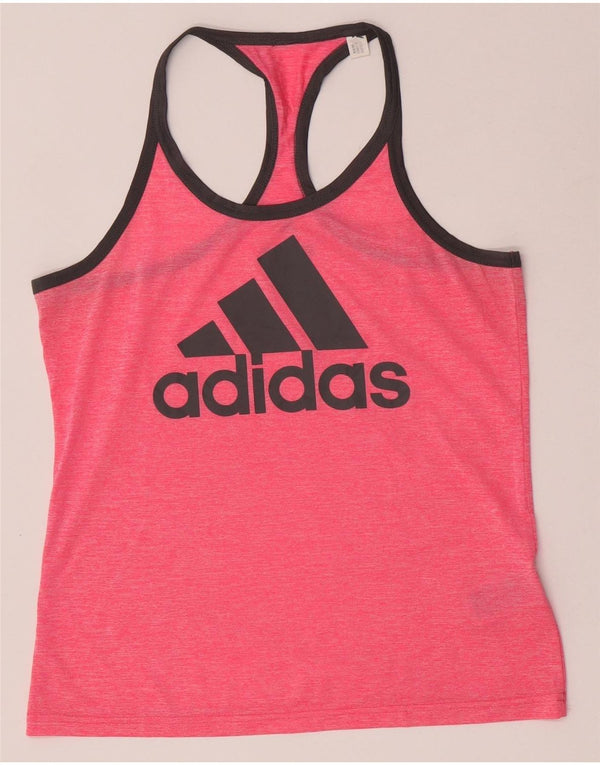Adidas ženski Climacool grafički prsluk UK 12/14 srednje ružičasti poliester