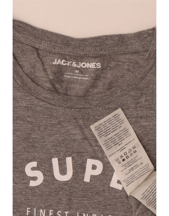 JACK & JONES Muška grafička majica kratkih rukava Srednje sivi pamuk