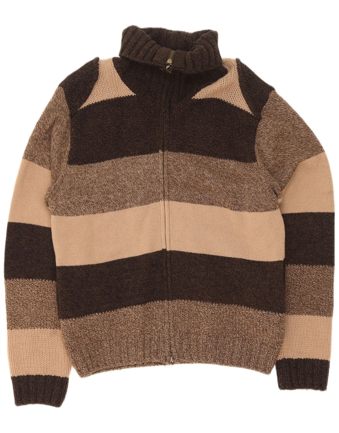 Timberland muški kardigan pulover Large Brown Colourblock Lambswool