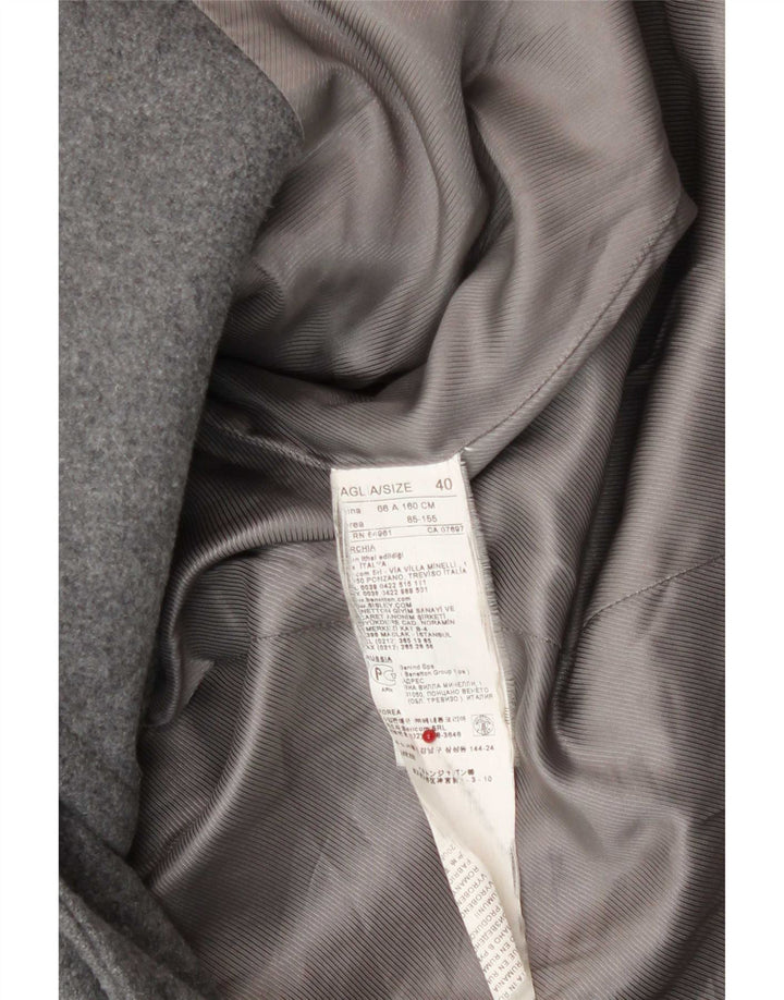 Benetton ženski duffle kaput s kapuljačom IT 40 Mala siva vuna