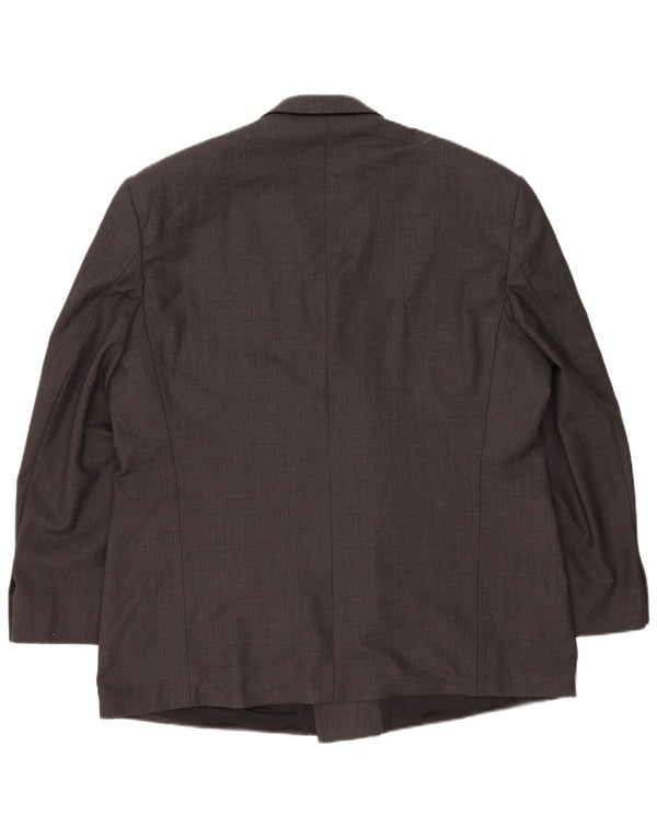 Marks & Spencer Mens Double Breasted Blazer Jacket UK 46 XL Grey New Wool